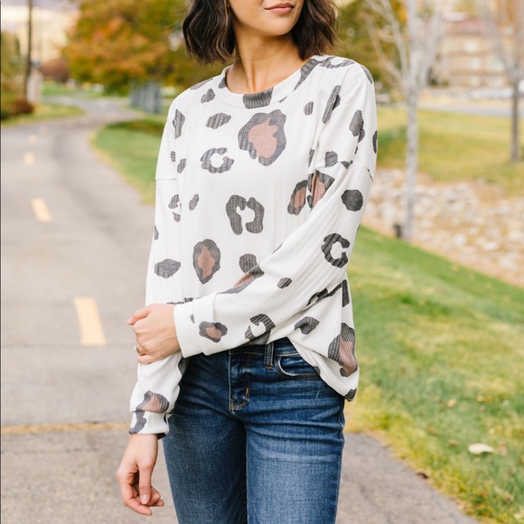 Dash of Pink Tops - Oversized Animal Print Top